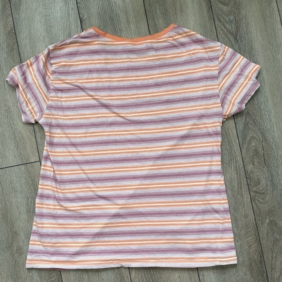 Guess Women’s Spell Out Tee Shirt Small Striped - Picture 4 of 4